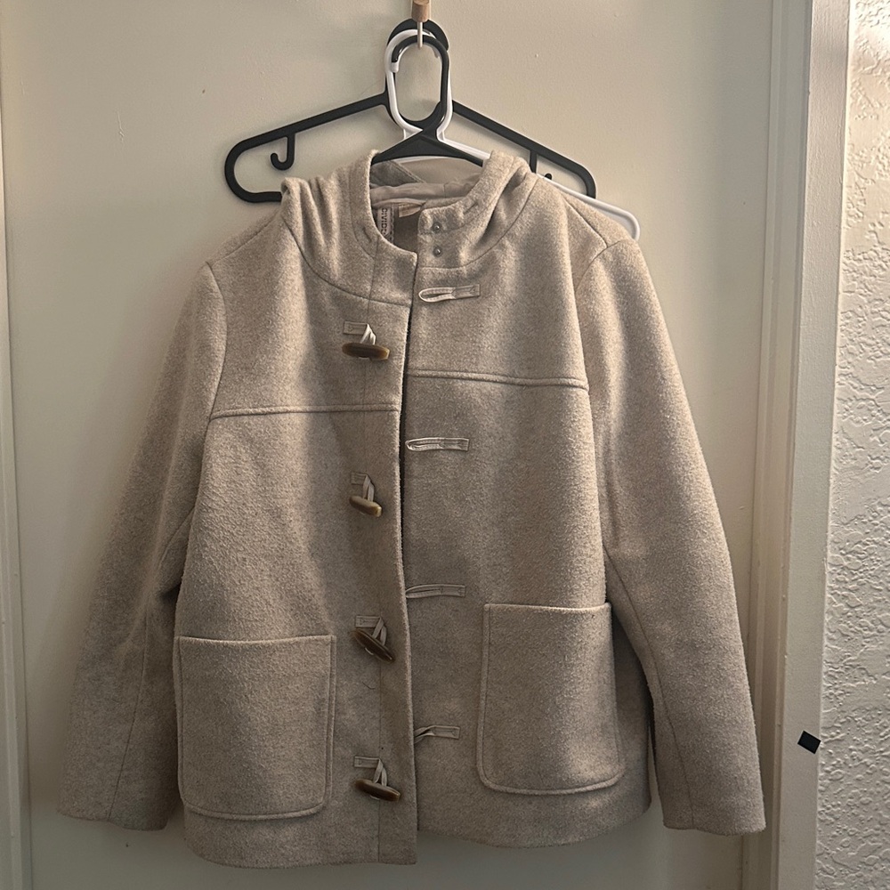H&M Light Gray Hooded Coat
